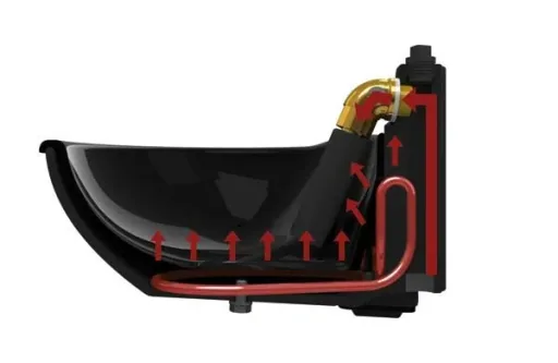 Heatable drinking bowl H 10, with pipe valve - enamelled