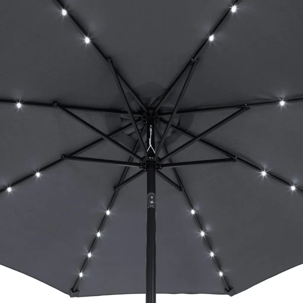 Florida parasol with LED lighting, pivoting, anthracite - Ø 3m