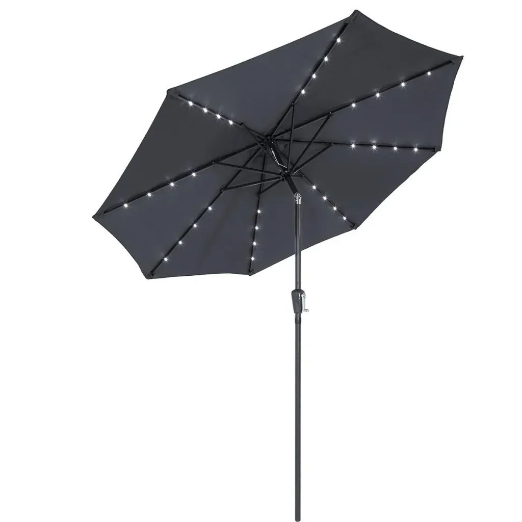 Florida parasol with LED lighting, pivoting, anthracite - Ø 3m