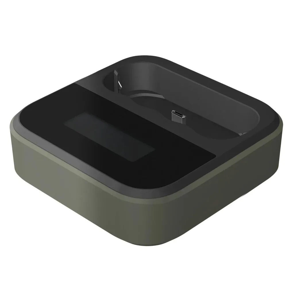 USB fast charger with docking station, LCD charge level display for 4 AA / AAA NiMH batteries including 4 ReCyko (AA) 2600mA