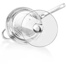 Pot and pan set - 18 pieces - Including trivet, lid and utensils - Silver