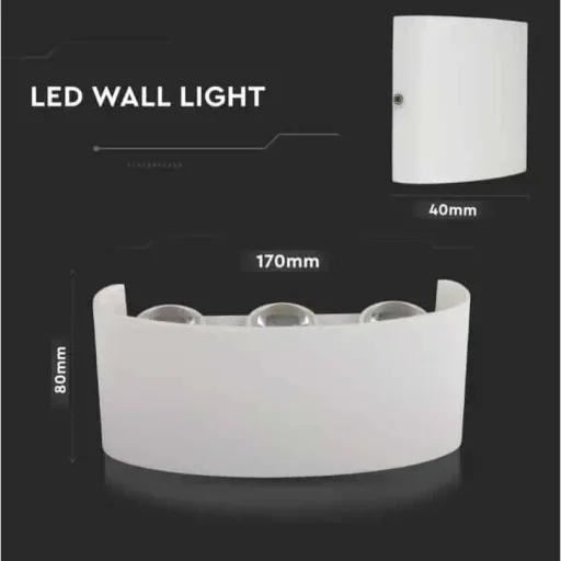 VT-846 LED wall light top / bottom - 5W - 630 Lm - 3000K - White