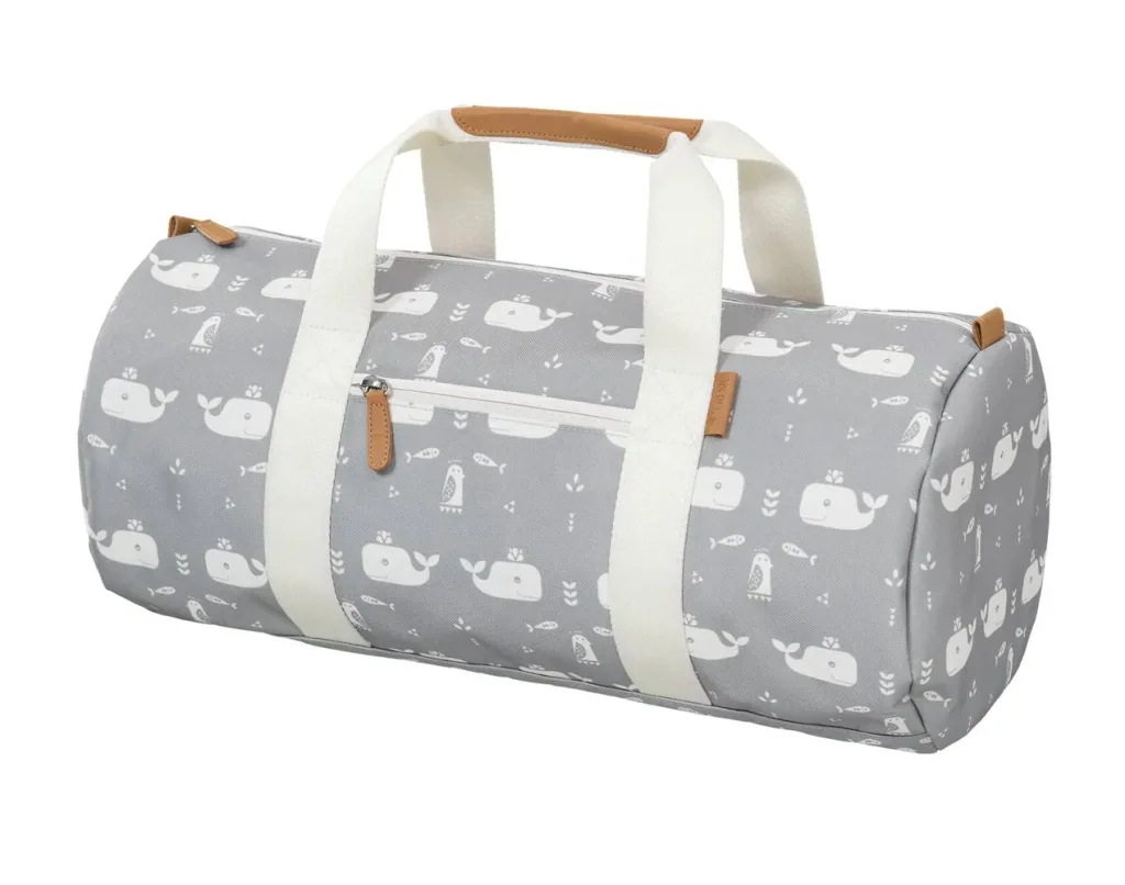 Fresk sporttas kinderen, kinder reistas, zwemtas kinderen - Whale Grey