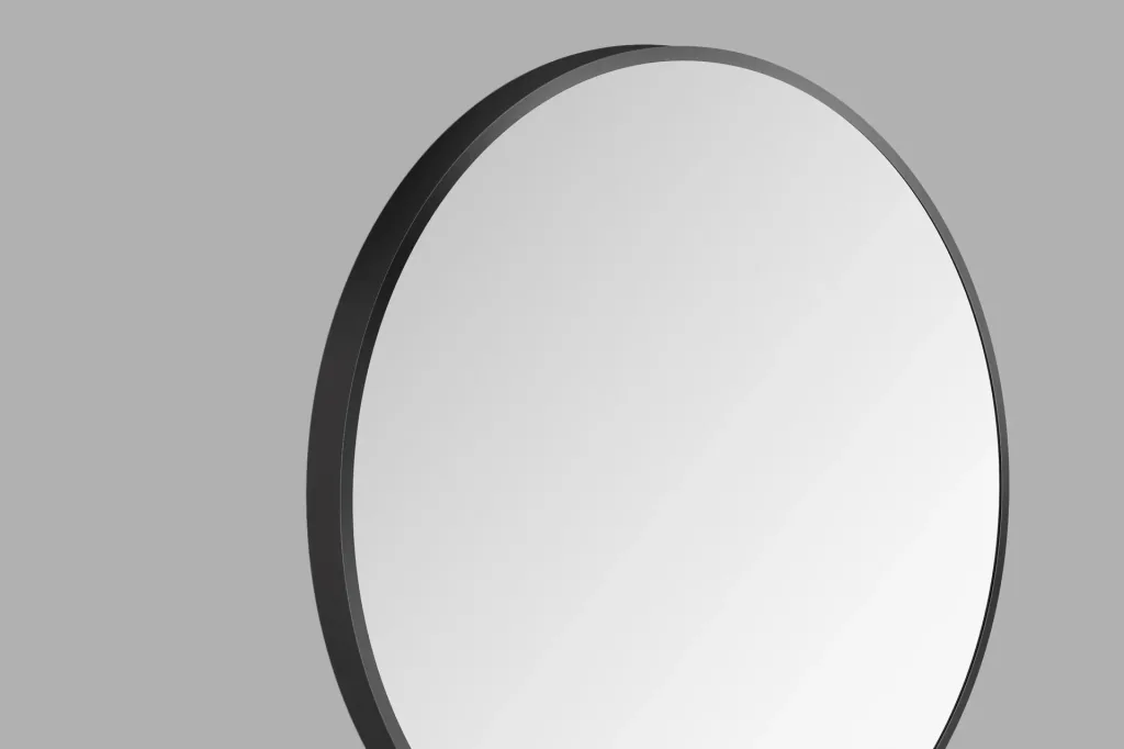 Decorative round wall mirror in black matt Ø 80 cm - high-quality robust aluminum frame