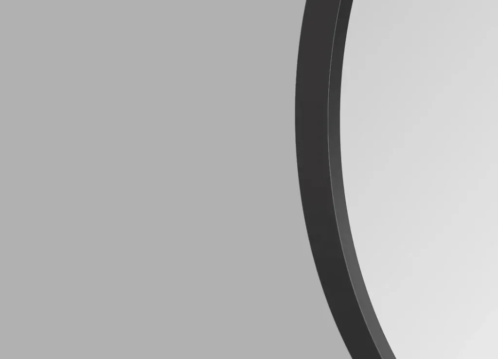 Decorative round wall mirror in black matt Ø 80 cm - high-quality robust aluminum frame