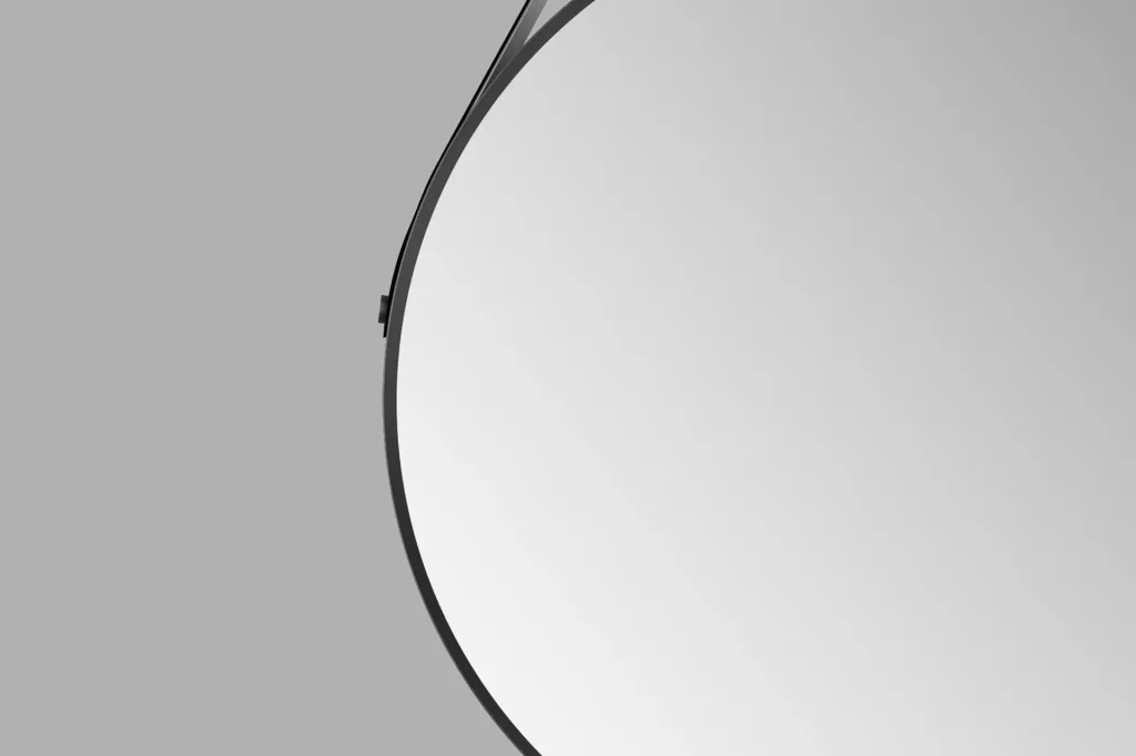 Decorative round wall mirror in black matt Ø 80 cm - high-quality robust aluminum frame