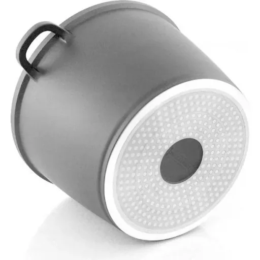 Marbled deep fryer with glass lid black 28cm
