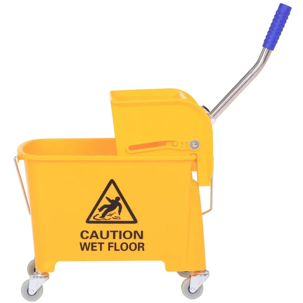 Cleaning trolley bucket with wringer 20L yellow