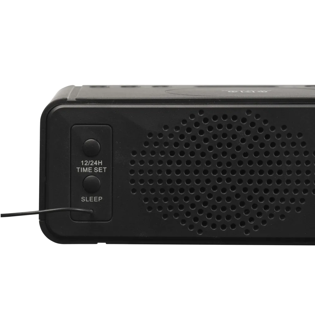 Radio alarm clock with QI charging function and USB port