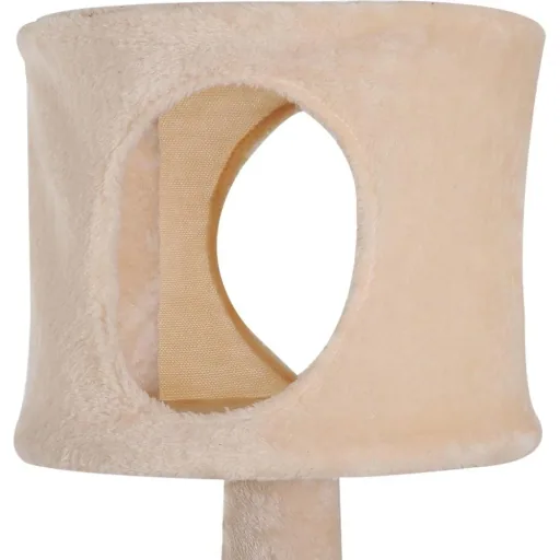 Scratching post, cat tree, climbing tree, feeding bowl, ladder, beige, L150 x W60 x H170 cm