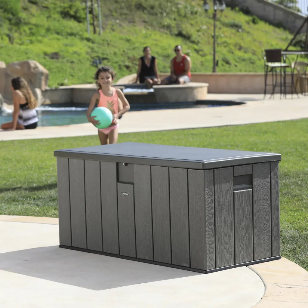 Kussenbox 570 L Grijs 150.7×71.9×69.1 cm – weerbestendige opbergbox van HDPE