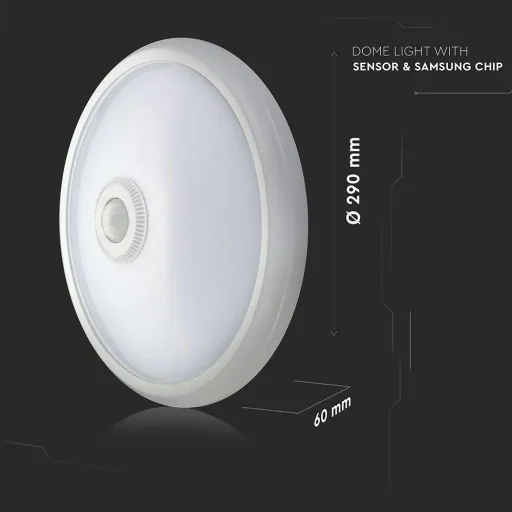 Samsung by VT-13 LED ceiling light with sensor -12W - 3000K - White