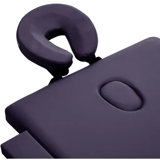 Foldable massage table 4 zones aluminum wine purple
