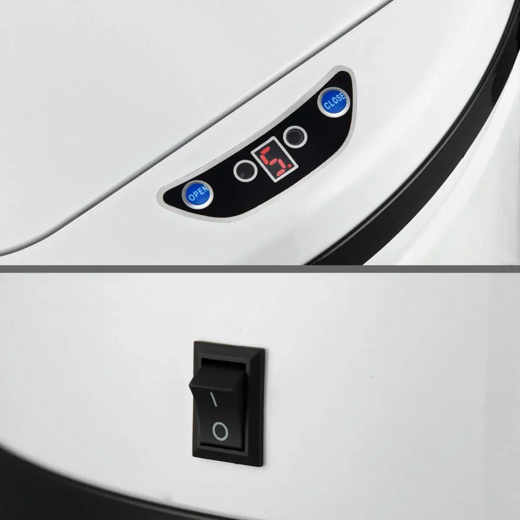 Waste bin with sensor 56 liters white