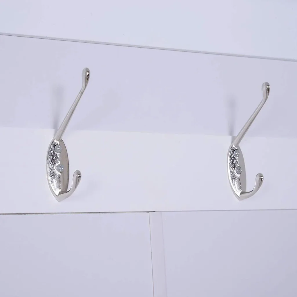 Wardrobe Clothes rack Coat rack with bench Coat hooks MDF White 80 x 40 x 180 cm