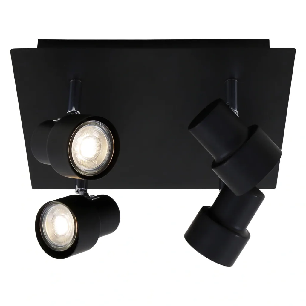 LED ceiling light, 1840 lumens, 20 watts, GU10, black