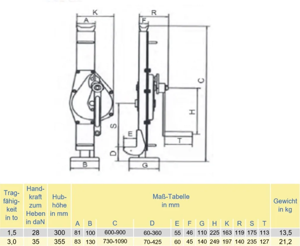 Steel winch, 3 t