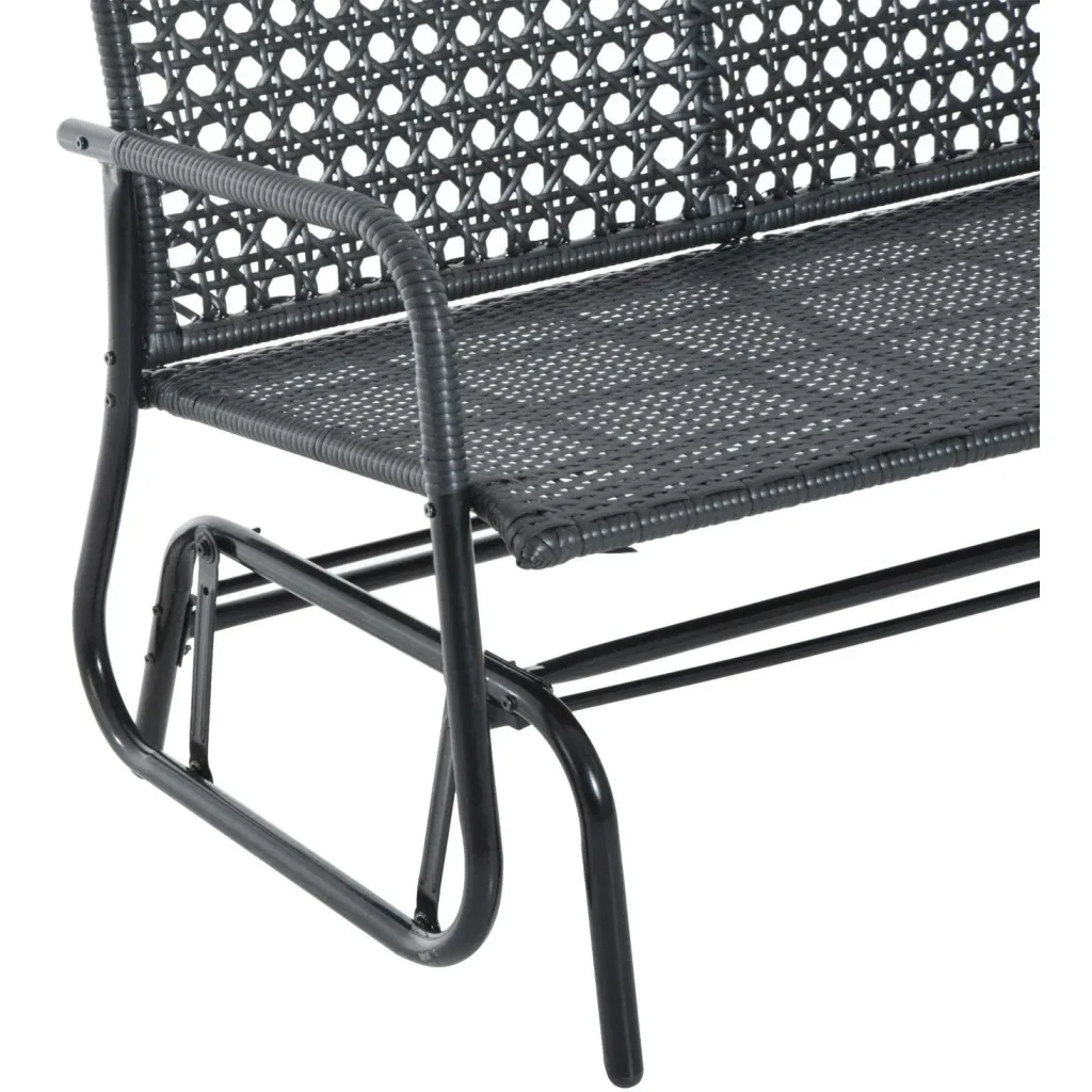 Swing bench garden swing polyrattan 2-seater black