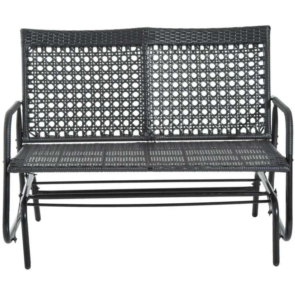 Swing bench garden swing polyrattan 2-seater black