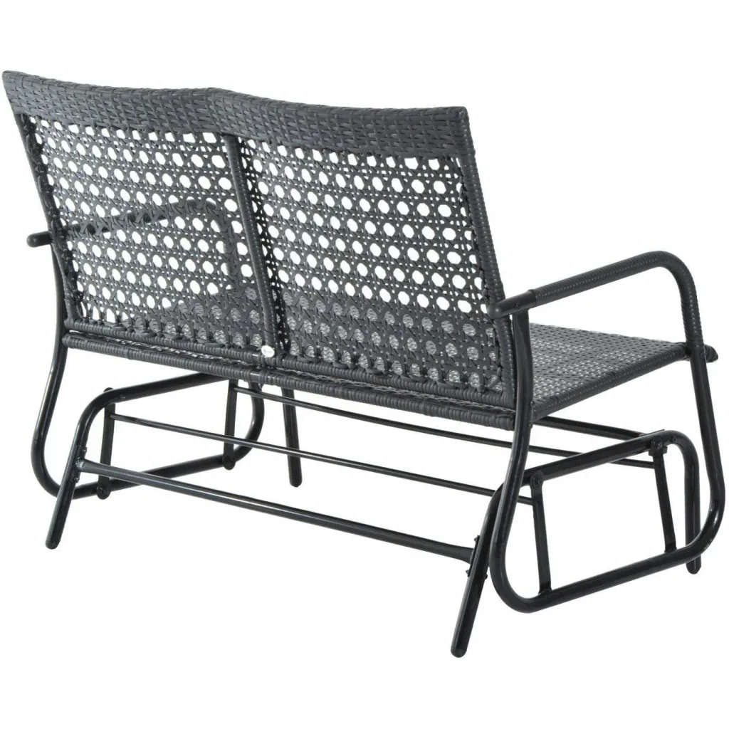 Swing bench garden swing polyrattan 2-seater black