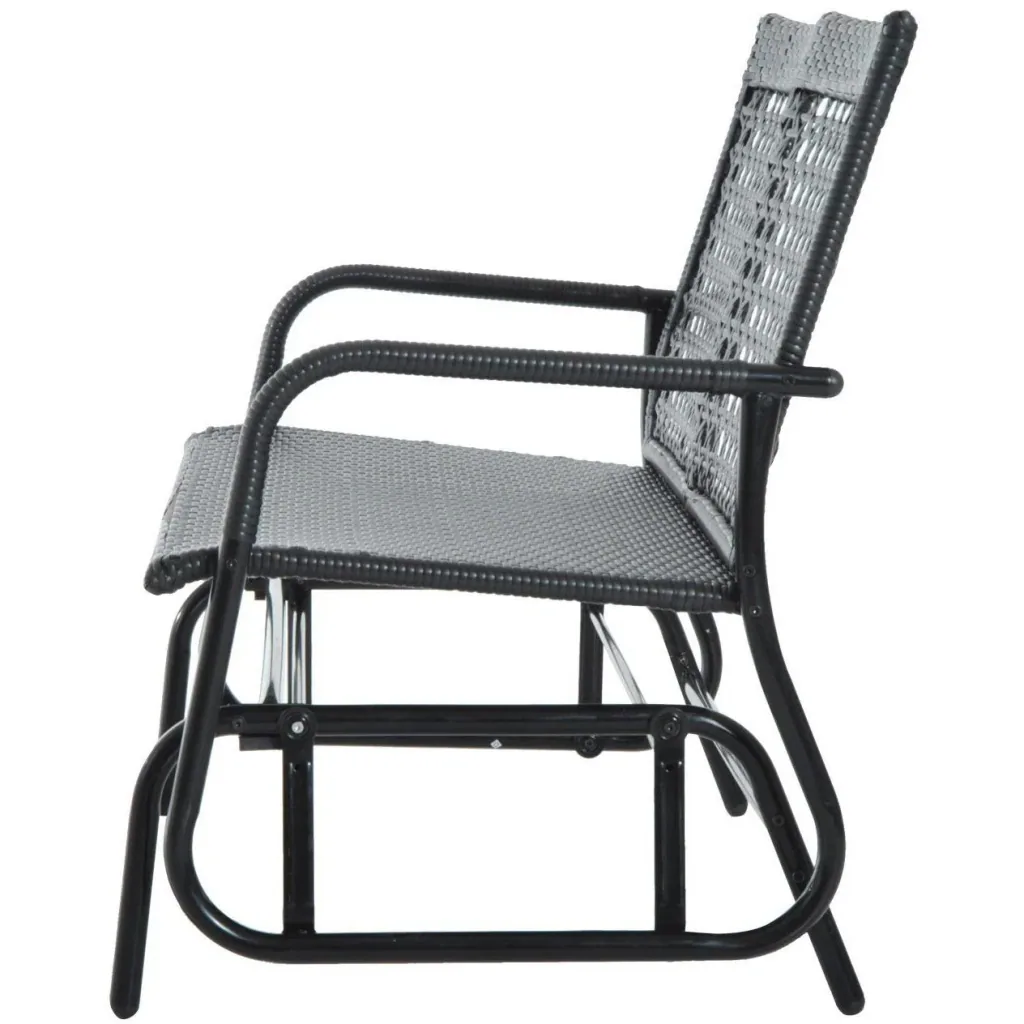 Swing bench garden swing polyrattan 2-seater black