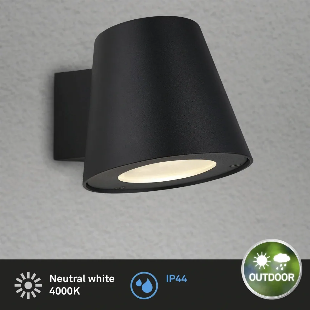 LED outdoor light, 1-flame, IP44, GU10 socket, including LED bulb 4.9W 460 lm "