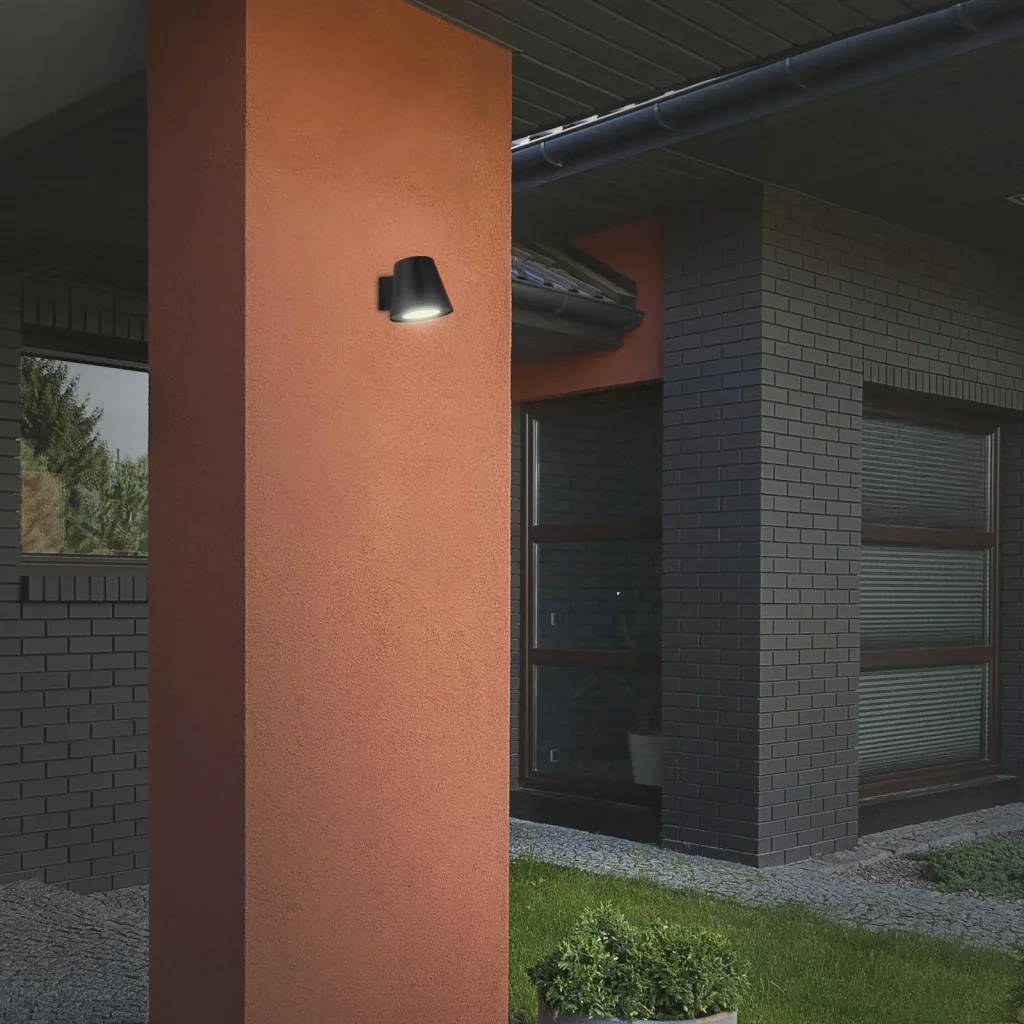LED outdoor light, 1-flame, IP44, GU10 socket, including LED bulb 4.9W 460 lm "