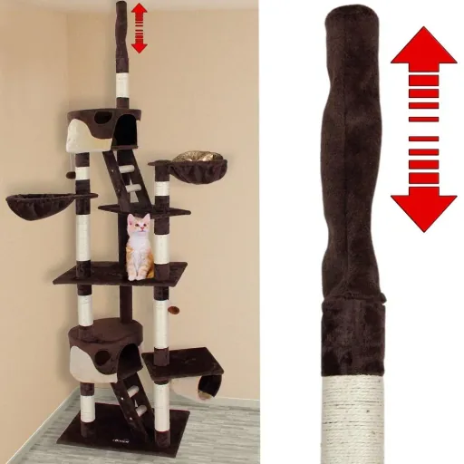 Cat tree, ceiling height 240 - 260 cm brown