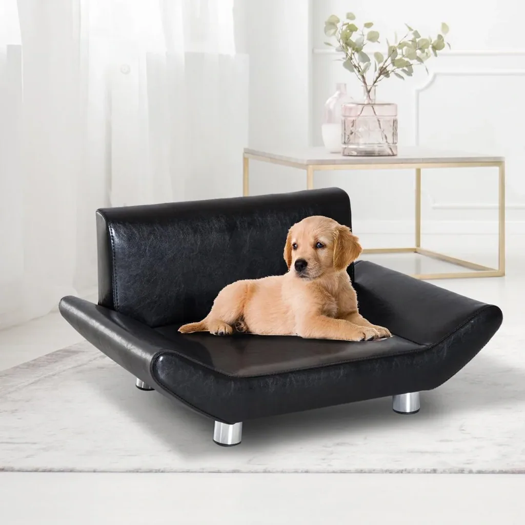 Pet sofa in black leather look