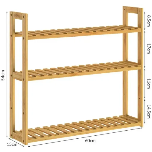 2-in-1 wall shelf & standing shelf made of bamboo