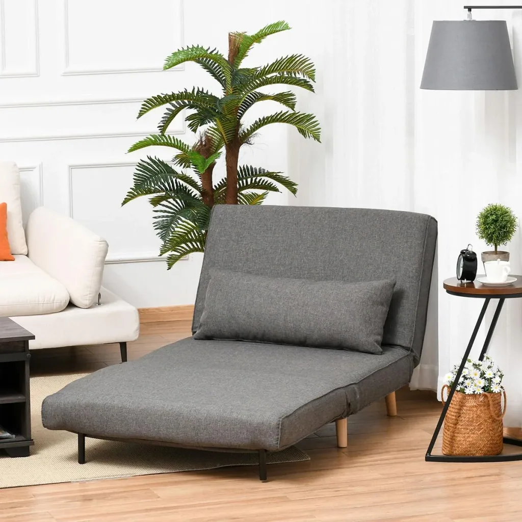 Single sofa bed sofa bed folding sofa adjustable backrest lounger Nordic Scandinavian 25D foam house linen