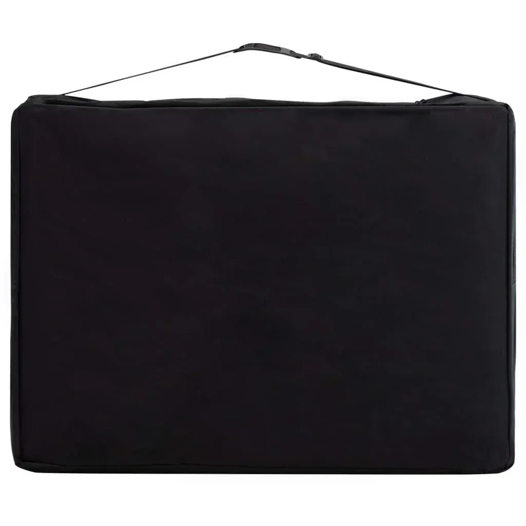 Folding massage table 2 zones wood black and red