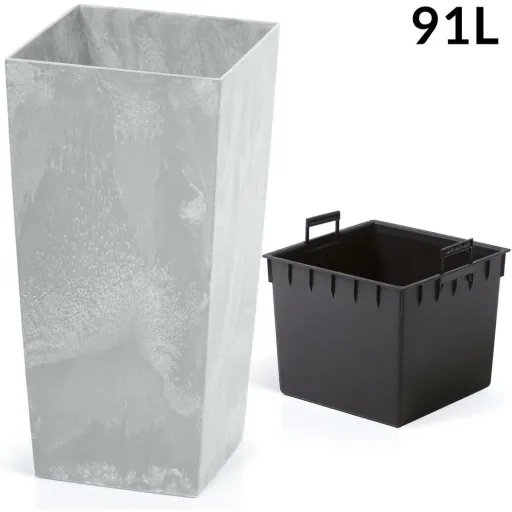 Flowerpot Concrete Design 91L Grey, 40 x 40 x 75 cm