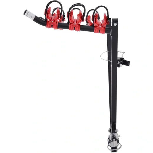 Bicycle rear carrier for 3 bicycles, tow bar carrier, foldable V-shape metal + plastic