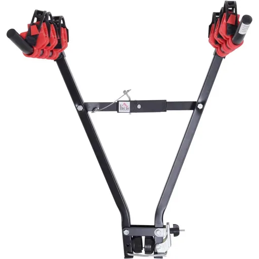 Bicycle rear carrier for 3 bicycles, tow bar carrier, foldable V-shape metal + plastic