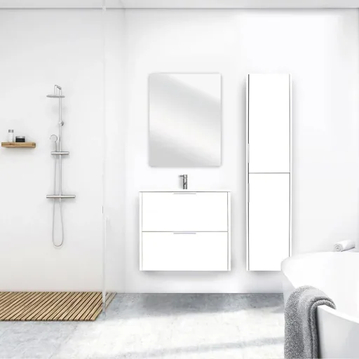 Bolo bath high cabinet Knock down left/right 160x35x35 hooggl wt