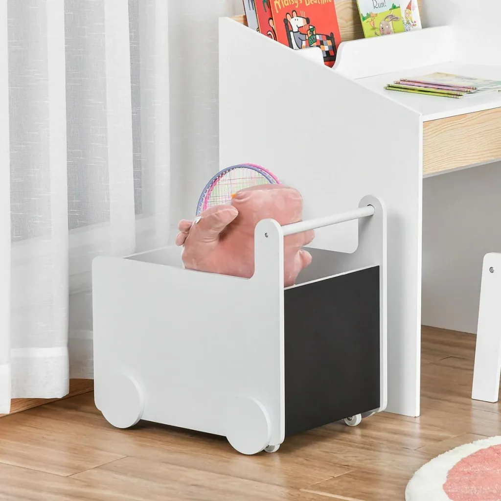 2-in-1 baby walker storage box baby walker toy box with wheels handle book box storage basket for