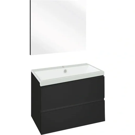 Concept bathroom furniture with mirror 60cm - black/white