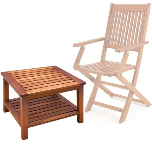 Side table/wooden table Washington made of pre-oiled acacia wood