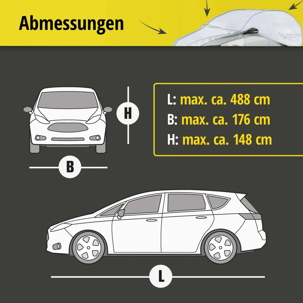 Car cover Sun Reflect - Size 7 - 488x176x148cm - 112g/m² - PES coated