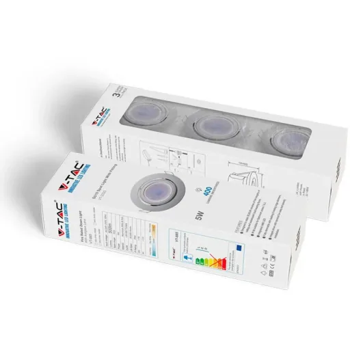 VT-3333 3-piece recessed spotlight set - 5W - 400 Lm - 3000K - White