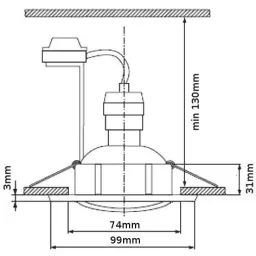 VT-3333 3-piece recessed spotlight set - 5W - 400 Lm - 3000K - White