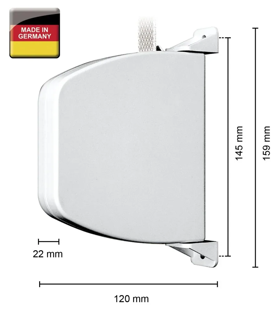 Surface-mounted roller shutter belt winder, white
