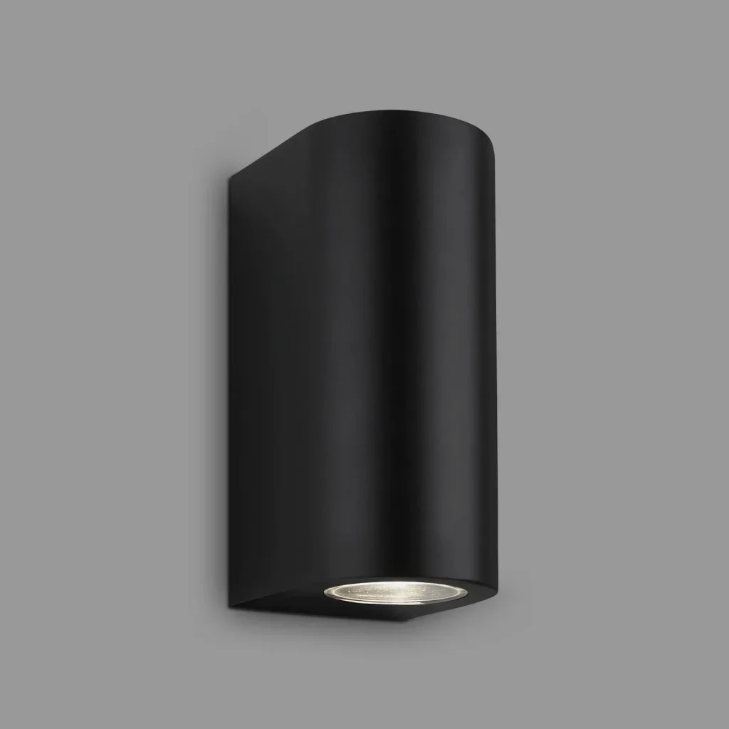 LED outdoor light, 2-bulb, IP44, black, GU10 socket, including 2 x LED bulbs, 4.7 watts, 400 lm, 4,000 K