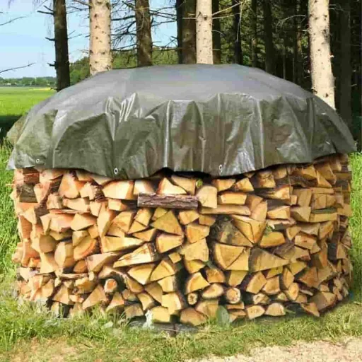 Ronde afdekzeil 210g/m², waterdicht, UV-bestendig, scheurbestendig, groen, 5 meter (19,64m²)