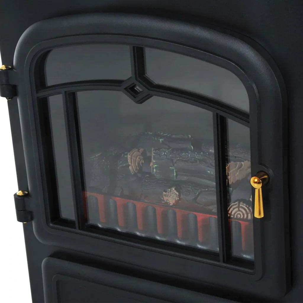 Electric fireplace freestanding fireplace 1850 watts black
