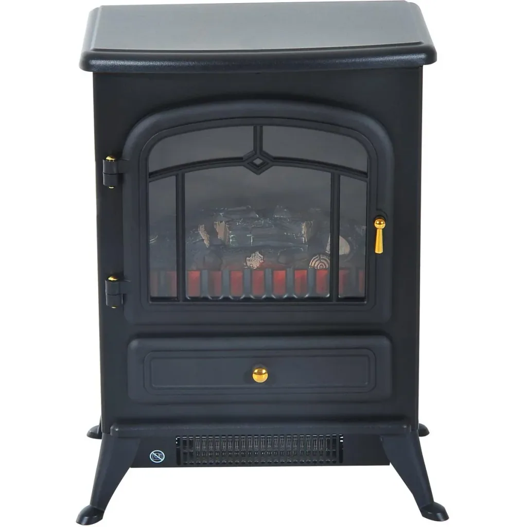 Electric fireplace freestanding fireplace 1850 watts black
