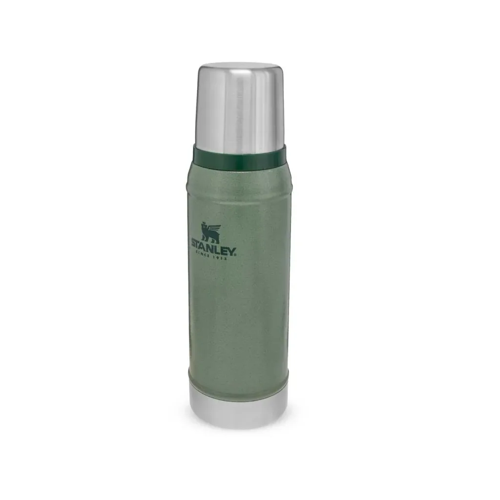 Classic vacuum bottle 0.75 l, Hammertone green, double-walled vacuum insulation, drinking cup
