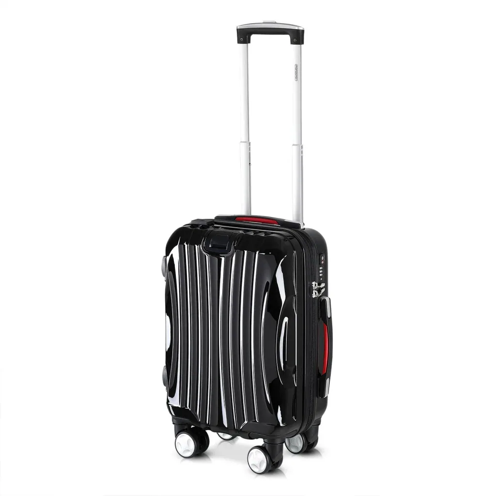 Hard-shell suitcase Ikarus Black M made of ABS 38l 55x35x20cm
