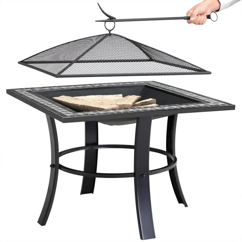 Mosaic fire bowl square 76x76cm